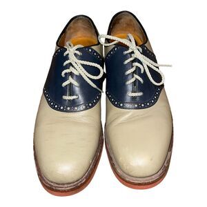 COLE HAAN Country Two Tone Oxford Dress Shoes in Blue and Beige Men's 9.5 E